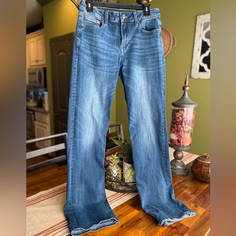 American Eagle Outfitters Flex Blue Straight Leg Jeans